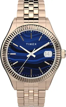 Timex 34 mm Waterbury SST Blue/Rose Gold Women's Watch