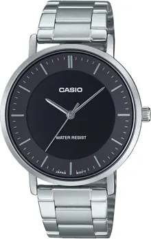 Casio MTP-VT04D-1E Men's Minimalistic Stainless Steel Black Dial Watch