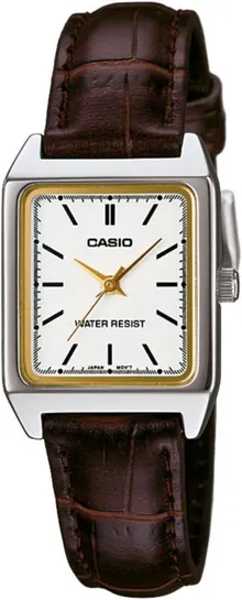 Casio Women Analog Quartz Watch with Leather Strap LTP-V007L-7