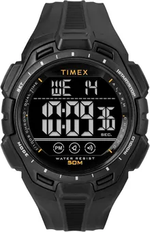 Timex Men's Digital 43mm Watch - Black Band Digital Dial Black Case