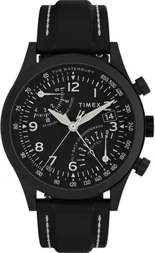 Timex Waterbury Traditional Fly Back Chrono 43mm Black Men's Watch