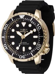 Invicta Pro Diver Men 48mm Stainless Steel Gold Black Dial PC21J Quartz Watch