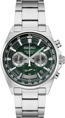 SEIKO Men's Essentials Chrono SS GRN Watch