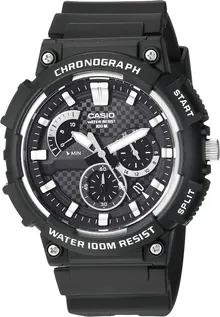 Casio MCW200H Series Men's Analog Watch - Black/Black