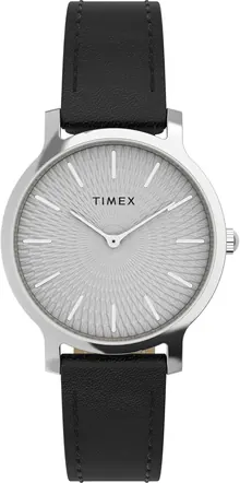 Timex Women's Transcend 34mm Watch - Black Strap Silver-Tone Dial