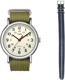 Timex Unisex Weekender 38mm Watch with Additional Fabric Slip-Thru Strap