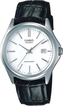 Casio MTP1183E-7A Men's Standard Leather Band White Dial 3-Hand Date Analog Watch