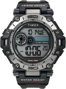 Timex Men's Digital 52mm Watch - Black Band Digital Dial Black Case