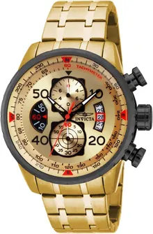 Invicta Men's 17205 AVIATOR Analog Display Japanese Quartz Gold Watch