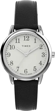 Timex Women's Easy Reader 30mm Watch - Black Strap White Dial Silver-Tone Case