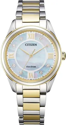 Citizen Women's Eco-Drive Dress Classic Arezzo Diamond Two-Tone Stainless Steel Watch