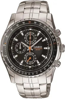 Casio Men's MTP4500D-1AV Slide Rule Bezel Analog Chronograph Aviator Watch