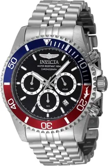 INVICTA Pro Diver Men 43mm Stainless Steel Black Dial VD53 Quartz Watch