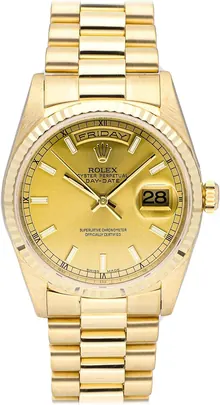 Rolex Day-Date Automatic Champagne Dial Watch 18238 CHP IX PRES (Pre-Owned)