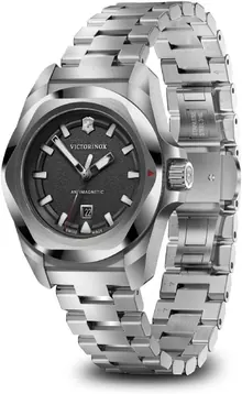Victorinox I.N.O.X. Small Black Dial Stainless Steel Bracelet Watch 32mm