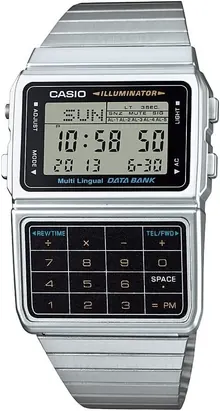 Casio Men's Silver Tone 25 Memory Calculator Databank Watch