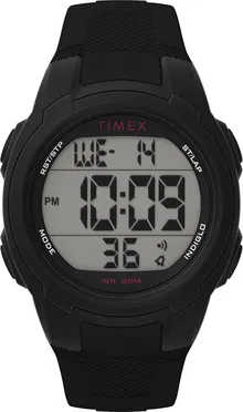 Timex Unisex T100 40mm Watch - Black Strap Digital Dial Black Case
