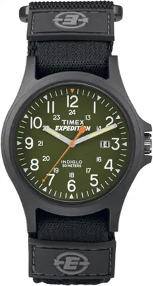 Timex Men's TW4B00100 Expedition Acadia Green/Black Fast Wrap Velcro Strap Watch