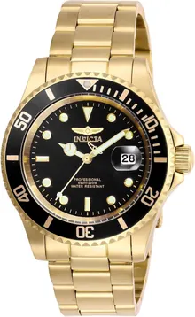 Invicta Men's Pro Diver Quartz Watch with Stainless Steel Strap - Gold
