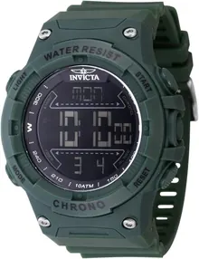 Invicta Racing Men 52mm Plastic Green Black Dial Electronic Digital Watch
