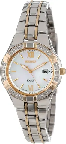 Seiko Women's SUT068 Dress Solar Classic Diamond-Accented Two-Tone Stainless Steel Watch