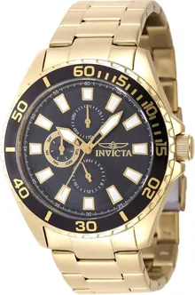 Invicta Pro Diver Men 46mm Stainless Steel Gold Charcoal Dial VH67 Quartz Watch