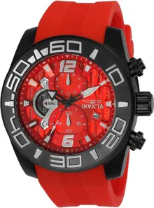 Invicta Pro Diver Men 50mm Stainless Steel Black Red Dial VD57 Quartz Watch