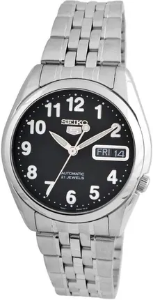 Seiko Men's SNK381K Stainless Steel Analog Watch with Black Dial
