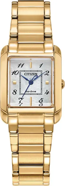 Citizen Bianca White Dial Gold-Tone Stainless Steel Bracelet Watch EW5602-57D