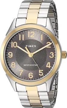 Timex Men's TW2T45900 Briarwood 40mm Two-Tone/Black Stainless Steel Expansion Band Watch