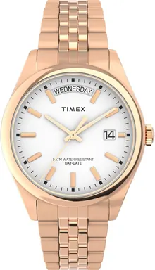 Timex Women's Legacy 36mm Watch - Rose Gold-Tone Bracelet White Dial