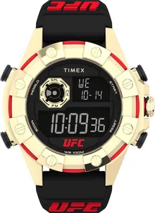Timex UFC Men's Kick 49mm Watch - Black Strap Digital Dial Gold-Tone Case