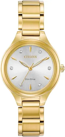 Citizen Women's Eco-Drive Dress Classic Diamond Watch in Gold-tone Stainless Steel