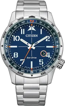 Citizen Men's Eco-Drive Weekender Avion - Silver-Tone Stainless Steel Bracelet Watch