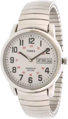 Timex Men's Easy Reader 35mm Watch – Silver-Tone Case White Dial