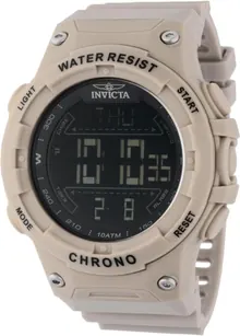 Invicta Racing Men 52mm Plastic Light Brown Black Dial Electronic Digital Watch