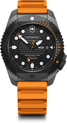 Victorinox Dive Pro Automatic Black Dial Yellow Rubber Strap Watch 43mm