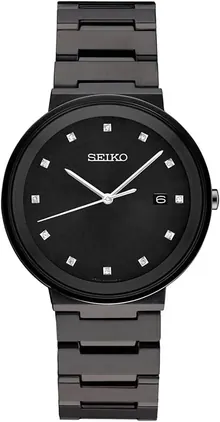 Seiko Men's Essential CONTEMP Black ION Finish Black DIAL