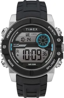 Timex Men's DGTL Sphere 45 mm Chrono Watch, Blue/Silver