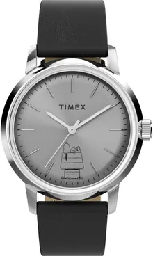 Timex Men's Analogue Automatic Watch Peanuts Marlin, Black, Bracelet