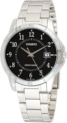 Casio MTP-V004D-1B Black Dial Stainless Steel Watch