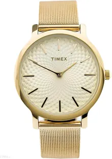 Timex Women's TW2R36100 Metropolitan Skyline Gold-Tone Stainless Steel Mesh Bracelet Watch