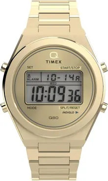 Timex Men's Digital Quartz Watch with Stainless Steel Strap TW2Y09700, Gold