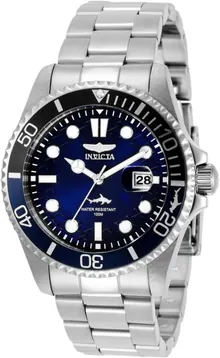 Invicta Pro Diver Stainless Steel Men's Quartz Watch - 43mm, Silver/Blue/Black