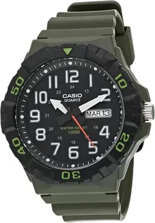 Casio MRW200H Series Men's Analog Watch - Green Sporty Design