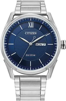 Citizen Men's Classic Eco-Drive Watch with 3-Hand Day and Date