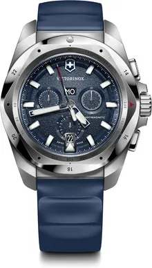 Victorinox I.N.O.X. Chrono Blue Dial Blue Rubber Strap Watch 43mm - 241984