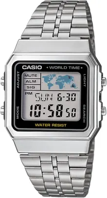 Casio Unisex Digital Watch with Stainless Steel Strap – A500WA-1D