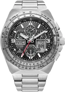 Citizen Eco Drive Promaster Skyhawk A-T Black Dial Stainless Steel Bracelet Watch 46mm - JY8120-58E
