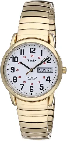 Timex Men's Easy Reader 35mm Day-Date Watch – Gold-Tone Case